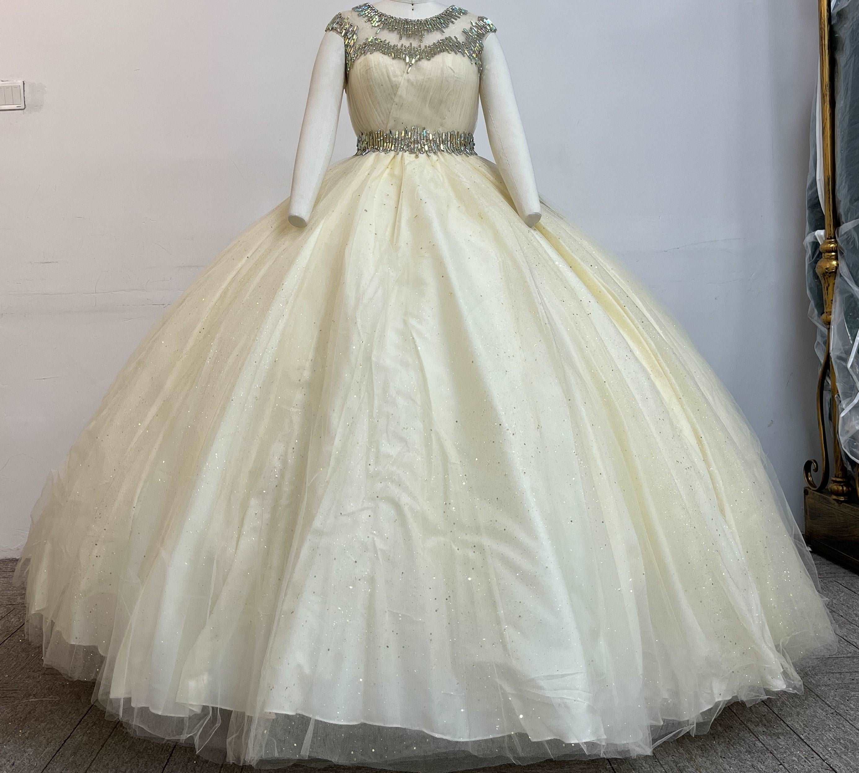 Gorgeous Short Gold Dress with Diamonds