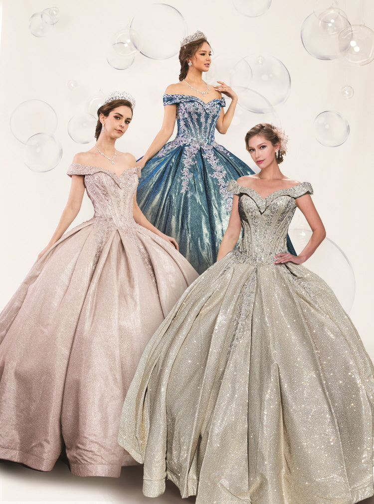 (Live 10) Quinceanera dress with many sequins, dazzling, slim waist, highlighting the graceful figure.
