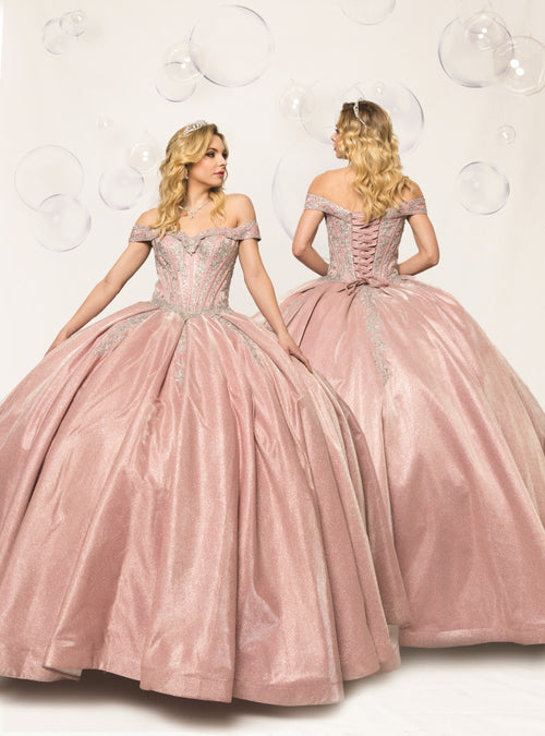 (Live 10) Quinceanera dress with many sequins, dazzling, slim waist, highlighting the graceful figure.