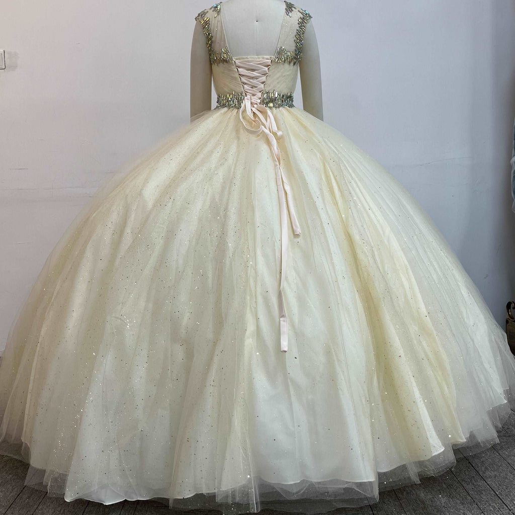Gorgeous Short Gold Dress with Diamonds