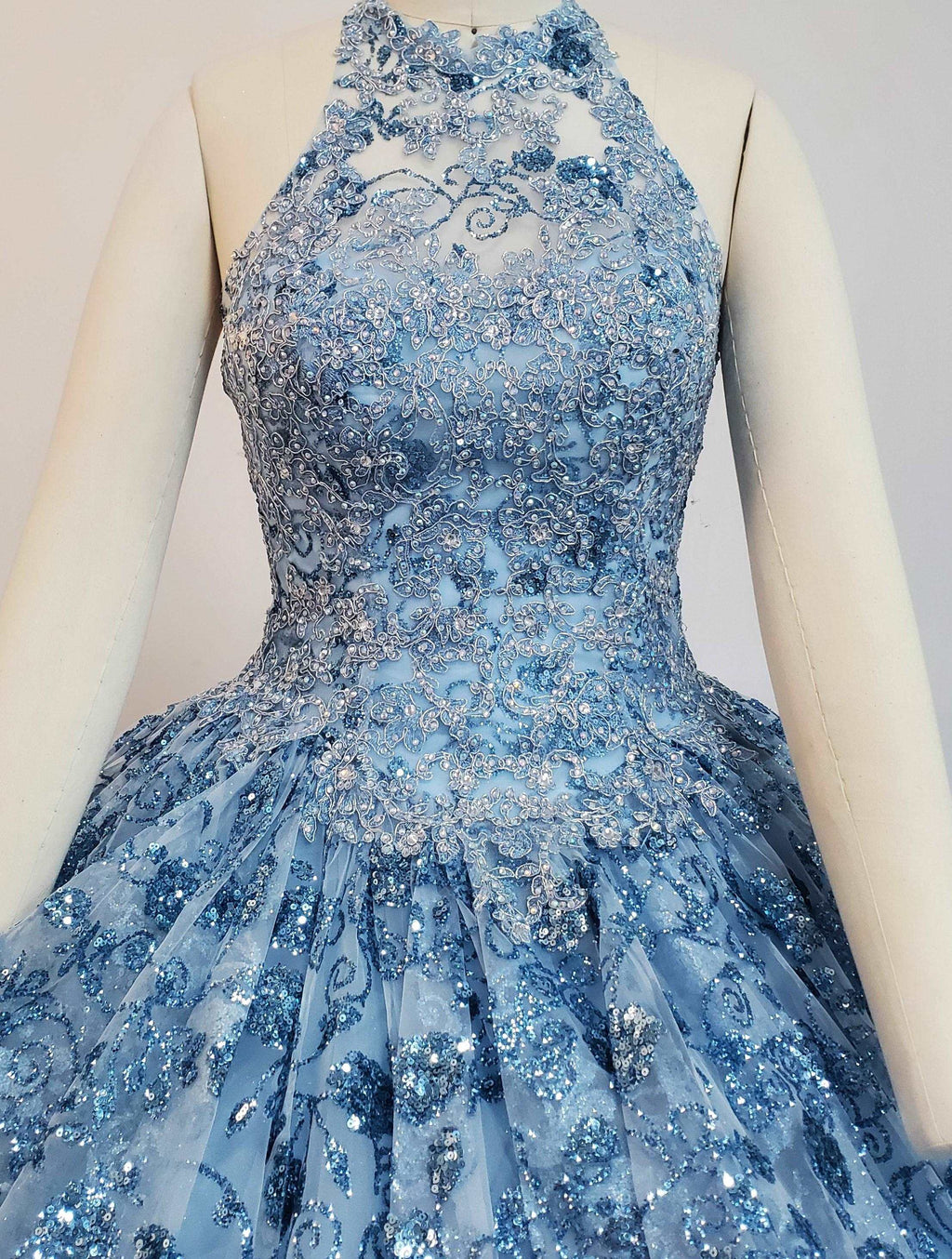 Gowns on, mermaid style, fashionable presence.