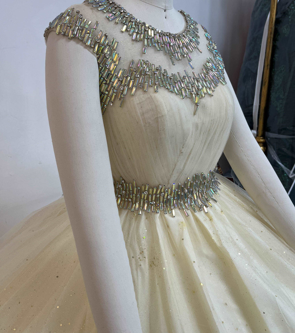 Gorgeous Short Gold Dress with Diamonds