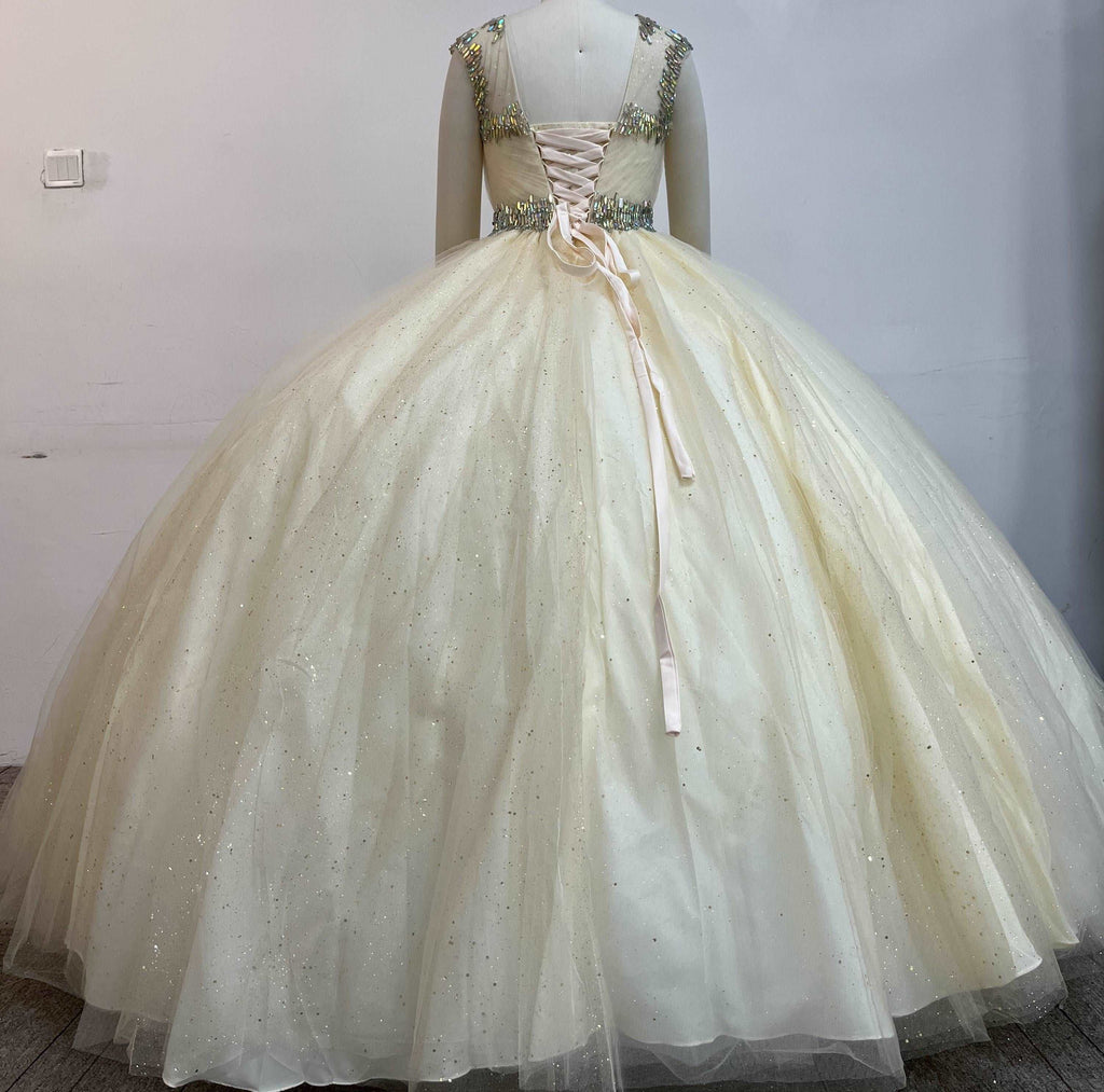 Gorgeous Short Gold Dress with Diamonds