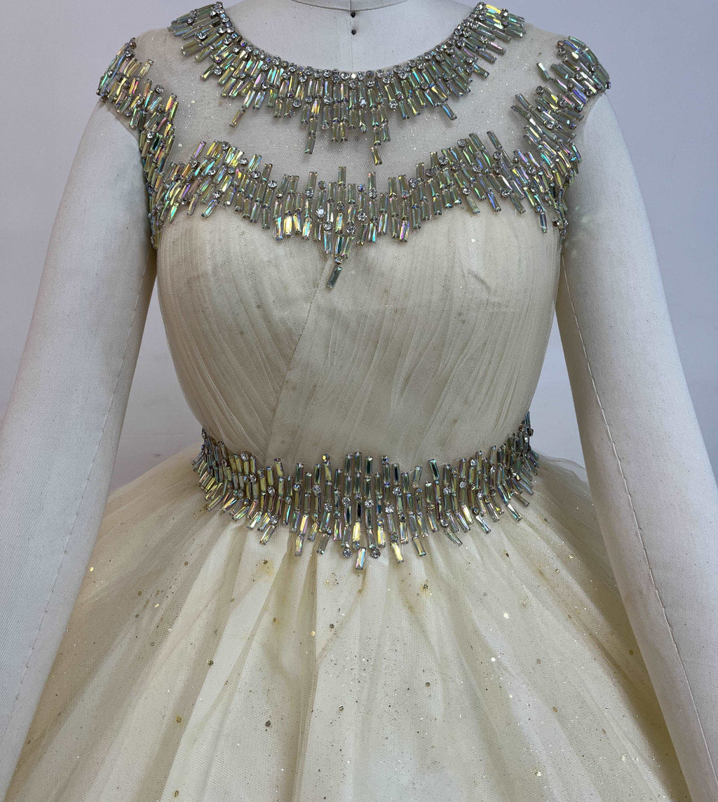 Gorgeous Short Gold Dress with Diamonds