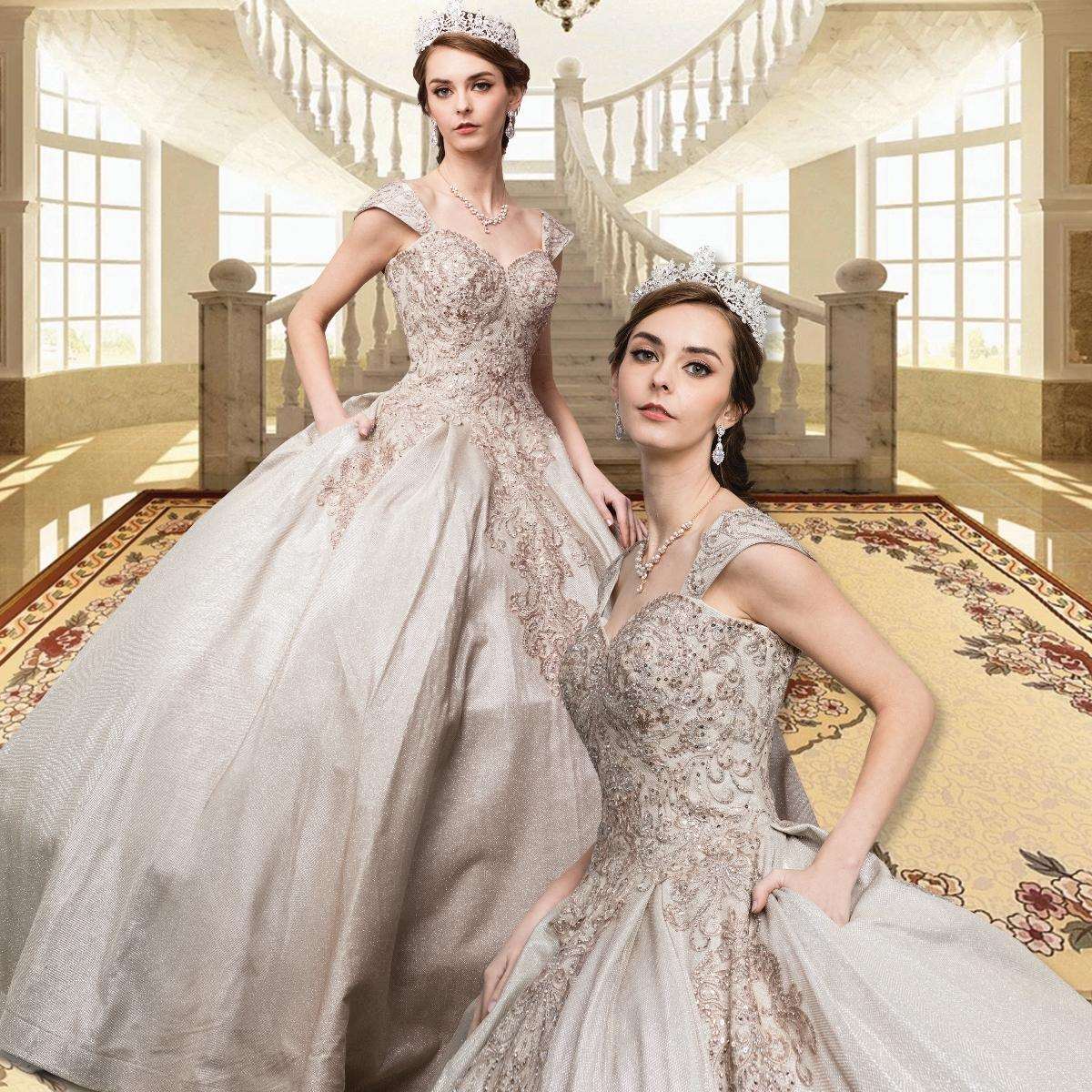 Gowns on, mermaid style, fashionable presence.
