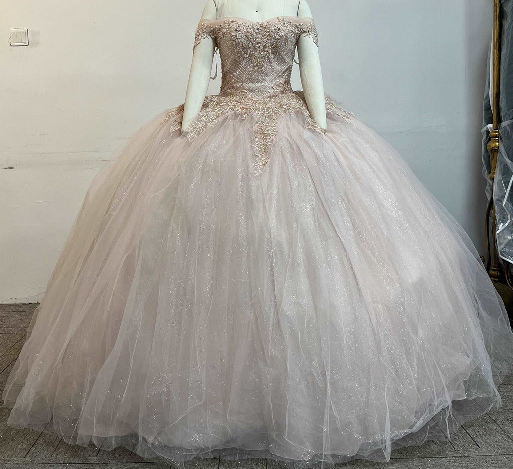 Crystal Beading and Sequin Appliqu?? Glitter Tulle Quincea??era Dress plain mature bodycon party blue dress quince square neck plain